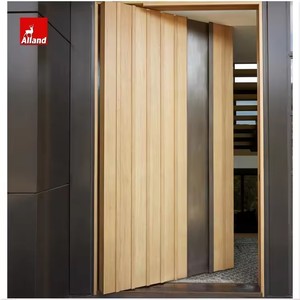 Alland Amerikaanse Veiligheid Luxe Villa Entree Guard Nieuwste Houten Enkele Hoofddeur Ontwerp Moderne Deuren Voor Huizen Exterieur - Product Image 4