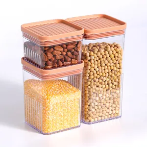 HAIXIN Alimentos Recipientes De Armazenamento De Plástico Transparente PS Canister Set