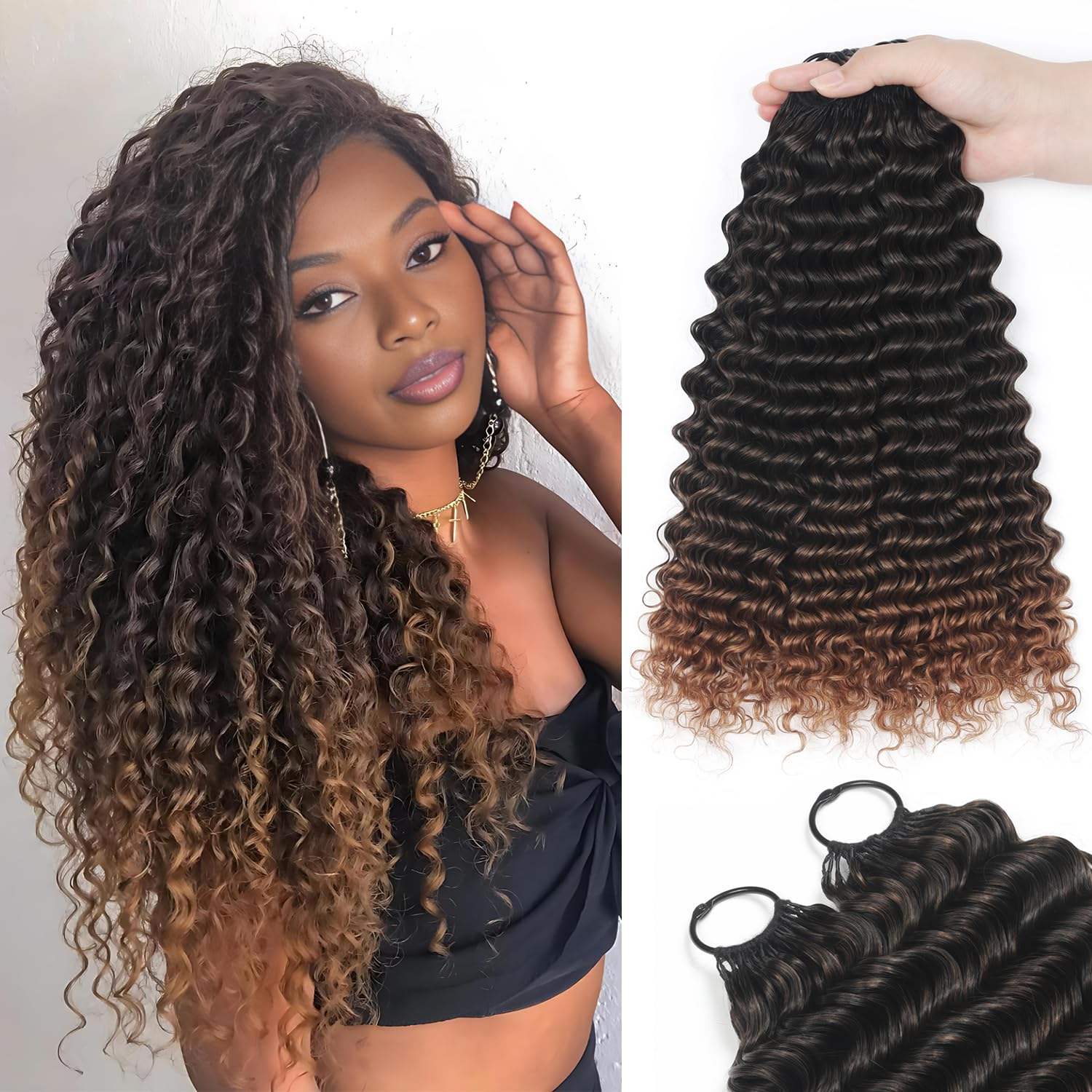 1b vague profonde ombrée marron