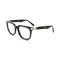 Monture de lunettes vintage rectangulaire en acétate de haute qualité, durable, confortable, avec détails métalliques, moderne, tendance, anti-lumière bleue