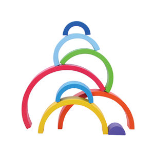 Arc en bois à empiler, jouets <span class=keywords><strong>pour</strong></span> bébé, pont arc-en-ciel, grand brinquedo, puzzle arc-en-ciel - Product Image 2