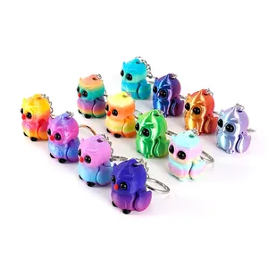 Porte-clés hibou imprimé en 3D 2026, figurine réaliste et colorée, jouet articulé anti-stress, pendentif pour sac, modèle animal - Product Image 4