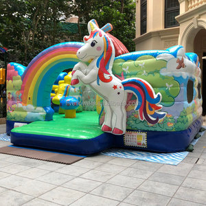 Hupfburg einhorn <span class=keywords><strong>Unicorn</strong></span> bouncy lâu đài ngoài trời trò chơi bơm hơi <span class=keywords><strong>Trampoline</strong></span> Combo trượt - Product Image 4