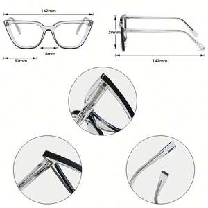Gafas de Computadora con Logotipo Personalizado, Diseño Retro de Moda, Bisagras de Resorte, TR90, Ojo de Gato, Color en Contraste, Anti Luz Azul para Mujer - Product Image 6