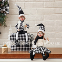 Figurines de Noël Artisanales de Haute Qualité : Elfe Flexible et Vivant, Jouets Spirituels de Noël, Personnage Enfantin Affectueux, Décoration Festive pour la Maison