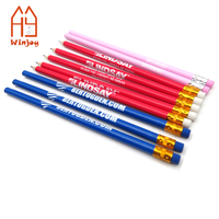 Crayon de 19 cm avec gomme, procédé d'emballage en papier, crayons à motifs colorés autocollants, faible quantité minimale de commande (QMC)