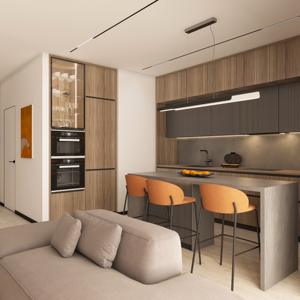 חם מכירה מודולרי מותאם אישית ארונות מטבח מלמין לוח באיכות גבוהה מטבח מלא ערכות דירה להשתמש בעיצוב מודרני cbmart - Product Image 1