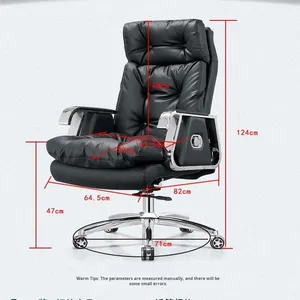 Capo Executive sedia da ufficio in vera pelle girevole altezza regolabile in Mesh posteriore moderna comoda camera da letto a casa lunga seduta - Product Image 3