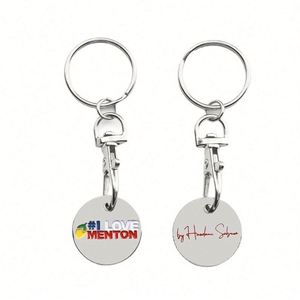 Hot Selling Round Shape Coin Printing Metal Engraved Keychains - Product Image 1