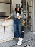 Pantalon en jean taille haute pour femme, grande taille, design oversize, couleur foncée, écologique, séchage rapide, respirant, décontracté, haute qualité