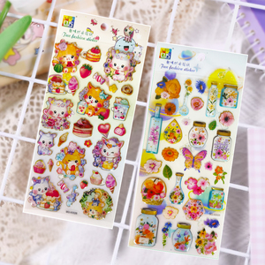 Lámina de Pegatinas Autoadhesivas 3D de PVC con Diseños de Anime para Decoración del Hogar, Pegatinas de Dibujos Animados de Animales para Niños - Product Image 1