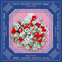 Boutique – Édition Géométrique de Luxe en Acrylique Vert Magenta Gravé, 160 Tuiles, 4 Couches, Mahjong Américain Moderne pour Jeux Sociaux