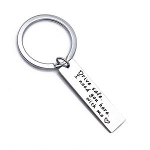 Porte-clés « Drive Good » en acier inoxydable, plusieurs options, « Drive Safe I Need You Here With Me » - Product Image 4