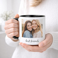 Mug de voyage personnalisé en céramique de porcelaine fine, 350 ml, avec anse blanche, large ouverture, compatible micro-ondes et lave-vaisselle, sublimation de logo personnalisé