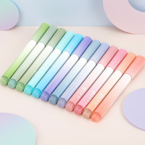 Ensemble de surligneurs 4 couleurs à changement progressif avec pointe pinceau inclinée pour marquage créatif, dessin graffiti et écriture oblique - Product Image 1