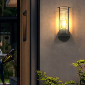 Nouvel arrivage d'appliques de jardin modernes lampes murales extérieures LED noires et étanches créatives cour villa solaire rue aluminium - Product Image 3