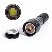 Lampe de poche étanche noire Rechargeable, torche 18650 Super lumineuse, Zoom, torche puissante, lumière tactique led, lampes de poche 1000 Lumen