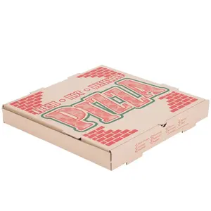 Biểu Tượng Tùy Chỉnh Kraft Giấy Carton Matt Cán Bánh Pizza Hộp Dùng Một Lần Cứng Nhắc Hộp Cho Bao Bì Thực Phẩm