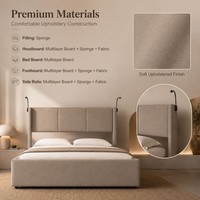 Hotelstil Taupe Gepolstertes Bettgestell für King- und Queen-Size Schlafzimmermöbel-Projekte für Importeure und Einzelhändler