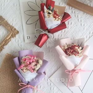 Arrangement de fleurs séchées naturelles préservées, mini bouquet unique, cadeaux de mariage en gros pour les invités - Product Image 2
