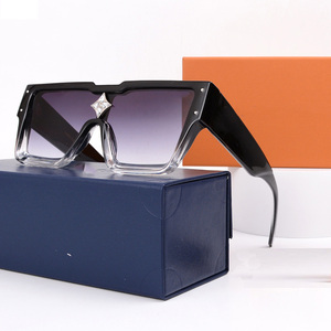 نظارات شمسية فاخرة رائجة البيع بإطار كبير وشعار مخصص للنساء والرجال، نظارات شمسية مربعة من ماركة مصممة أنيقة - Product Image 1