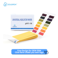 Personnalisation OEM/ODM prise en charge, bandelettes de test pH 1-14, 80 pièces, papier indicateur universel pour test de qualité de l'eau