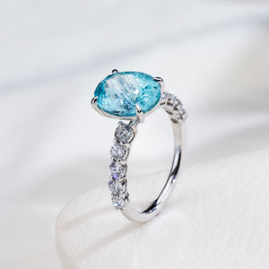 Bague pour femme Messi Jewelry MSR-2019 9K avec pierres précieuses et diamants de laboratoire - Product Image 2