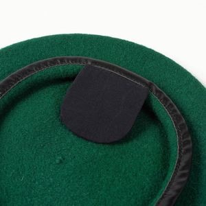 Spring Autumn Winter Large Head Size Wool Beret Training Security Guard <b>Hat</b> PU Leather Binding Beret <b>Hat</b> - Product Image 6