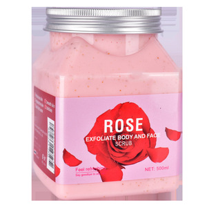 Gommage moussant visage et corps OEM ODM au sel, sucre, rose et vanille, hydratant, exfoliant, au curcuma, parfum parfait - Product Image 1