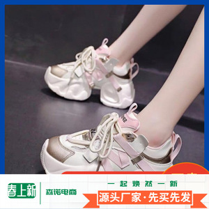 Chaussures de sport décontractées pour femmes populaires 2025, nouveau style automne-hiver, maille, semelle épaisse, légères, respirantes, augmentant la taille, style papa - Product Image 3