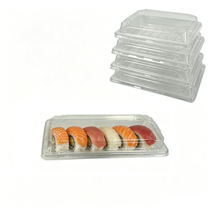 Contenedor de Sushi al por Mayor, Bandeja de Plástico PET de Grado Alimenticio para Catering, Envase para Llevar de Restaurantes Asiáticos, Contenedor de Sushi Antivaho - Product Image 6