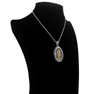 Collar con Colgante de la Virgen María Vintage, Joyería Unisex de Acero Inoxidable con Diseño Geométrico, Chapado en Oro, Regalos para Fiestas - Product Image 5