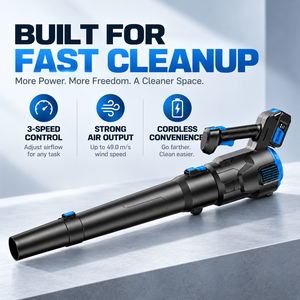 Souffleur sans fil professionnel 20V sans balais, vitesse 49m/s, <span class=keywords><strong>d</strong></span>ébit <span class=keywords><strong>d</strong></span>'<span class=keywords><strong>air</strong></span> 12m³/min, canon à <span class=keywords><strong>air</strong></span> haute capacité, vente en gros - Product Image 4