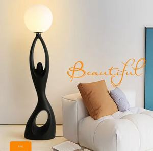 Lámpara de Pie de Diseño de Lujo, Moderna, de Resina, Decorativa, con Base E27, Bombillas Halógenas de 2700K, Fácil Instalación, para Uso en Hoteles y Salas de Estar - Product Image 6