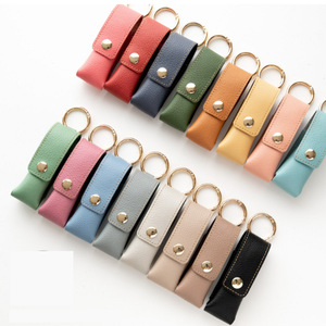 Cross-border lipstick leather <b>box</b>, PU lipstick leather case, multi-color gift lipstick bag keychain with <b>mirror</b> - Product Image 3