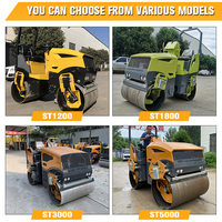 Mini-compacteur vibrant hydraulique pour travaux routiers, 1,5 tonne, double tambour, pour asphalte, à vendre