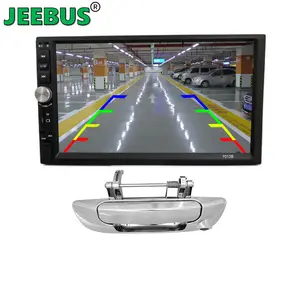 JEEBUS HD 7 인치 안드로이드 터치 스크린 자동 자동차 라디오 MP5 플레이어 Ram 1500 뒷문 핸들 역방향 카메라