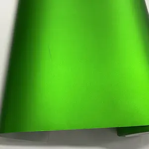 Super Matt Chrome Yellow Green Vinyl Wrap Film piccolo rotolo DIY Decal Sheet 1.64ft * 29.5ft colla a bassa viscosità di qualità Premium