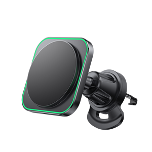 <span class=keywords><strong>Chargeur</strong></span> de voiture sans fil magnétique avec port de charge rapide QC3.0 et PD Type-C, sortie 15W pour téléphones mobiles et utilisation sur grille d'aération - Product Image 1