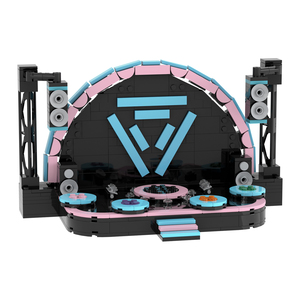 MOC1653 FNAF Game Rock Stage 395 pièces de briques avec Chica <span class=keywords><strong>Freddy</strong></span> Roxanne Wolf Montgomery Gator, blocs de construction à assembler, jouets pour enfants - Product Image 3