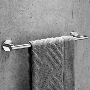 16Inch Round Modern Matte Black 304 Stainless Steel Single Towel Bars