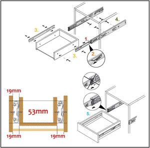 Bán buôn ngăn kéo Runner 20 inch đầy đủ Extention Tủ Ngăn Kéo trượt - Product Image 3