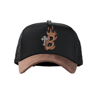Nuevas llegadas OEM: Gorras Barbas cromadas con visera curva, 5 paneles, estilo A-Frame, originales, desgastadas, con logo bordado.