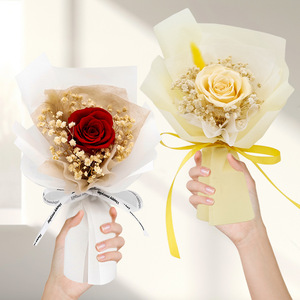 Cadeau de la Saint-Valentin pour petite amie : Coffret de roses en fleurs naturelles, Souvenir pour une vie éternelle, Bouquet de fleurs séchées - Product Image 2
