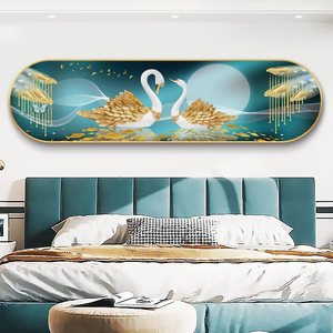 Decoración de pared del dormitorio sobre la <span class=keywords><strong>cama</strong></span> Cisne cristal porcelana Animal pintura marcos de aluminio imagen pared arte dormitorio decoración pinturas - Product Image 6