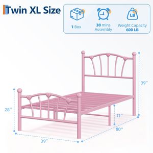 Cama infantil rosa estilo princesa, diseño resistente, muebles de dormitorio, estilo moderno, con cabecero y piecera T04 - Product Image 2