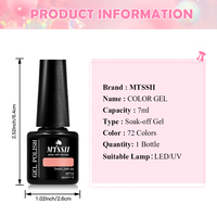 MTSSII 7ml 72 Couleurs Série Collection Vernis à Ongles Gel Longue Durée Couleur Pure