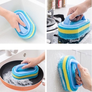 Grande brosse en fibre de polyester épaissie avec poignée en plastique-<span class=keywords><strong>Nettoyant</strong></span> pour cuisine et salle de bain pour carrelages, poêles et éviers - Product Image 2