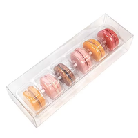 Boîte à macarons transparente personnalisée en PET, plateau blister de 6 à 12 pièces, emballage alimentaire jetable en plastique transparent pour gâteaux, épaisseur 0,2-0,5 mm