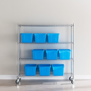 Vente en gros en usine Étagère de rangement en acier inoxydable à 4 niveaux Étagères en fil métallique chromé pour usage domestique - Product Image 4